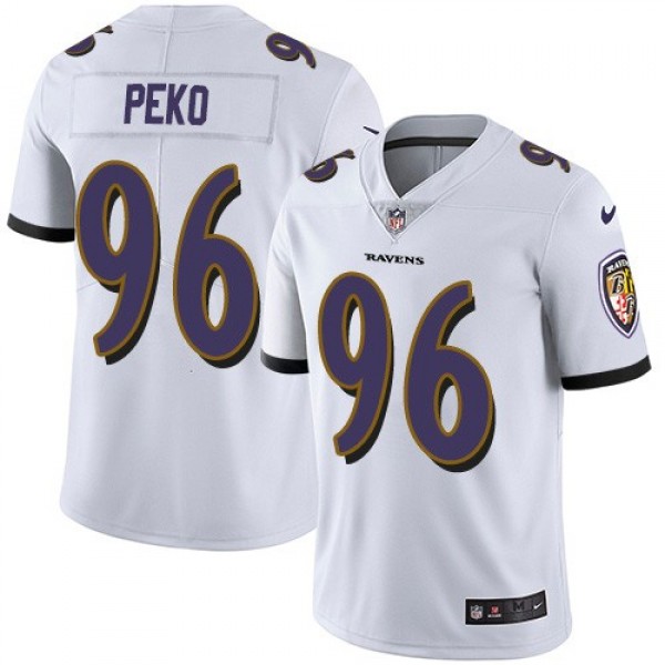 Nike Ravens #96 Domata Peko Sr White Men's Stitched NFL Vapor Untouchable Limited Jersey