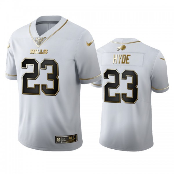 Buffalo Bills #23 Micah Hyde Men's Nike White Golden Edition Vapor Limited NFL 100 Jersey