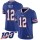 Nike Bills #12 Jim Kelly Royal Blue Team Color Men's Stitched NFL 100th Season Vapor Limited Jersey