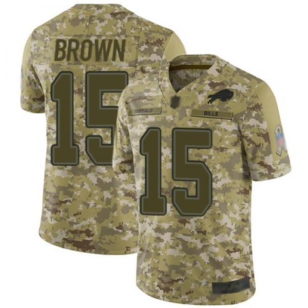 Nike Bills #15 John Brown Camo Men's Stitched NFL Limited 2018 Salute To Service Jersey