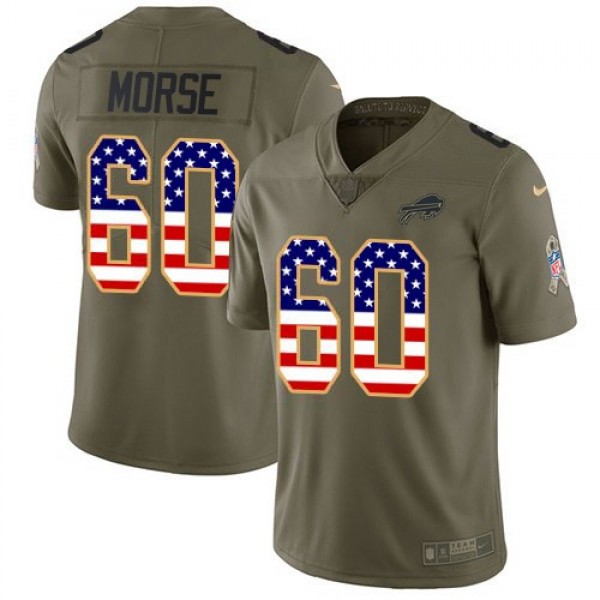Nike Bills #60 Mitch Morse Olive/USA Flag Men's Stitched NFL Limited 2017 Salute To Service Jersey