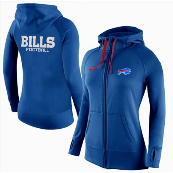 Women's Buffalo Bills Full-Zip Hoodie Blue Jersey