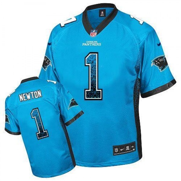 Nike Panthers #1 Cam Newton Blue Alternate Men's Stitched NFL Elite Drift Fashion Jersey