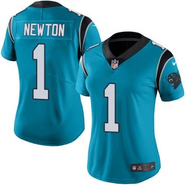 Women's Panthers #1 Cam Newton Blue Alternate Stitched NFL Vapor Untouchable Limited Jersey