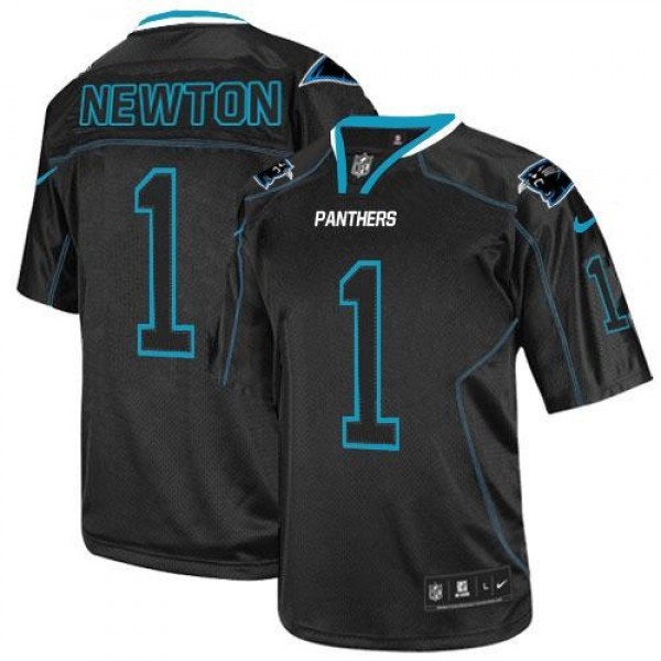 Nike Panthers #1 Cam Newton Lights Out Black Men's Stitched NFL Elite Jersey
