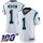 Nike Panthers #1 Cam Newton White Men's Stitched NFL 100th Season Vapor Limited Jersey