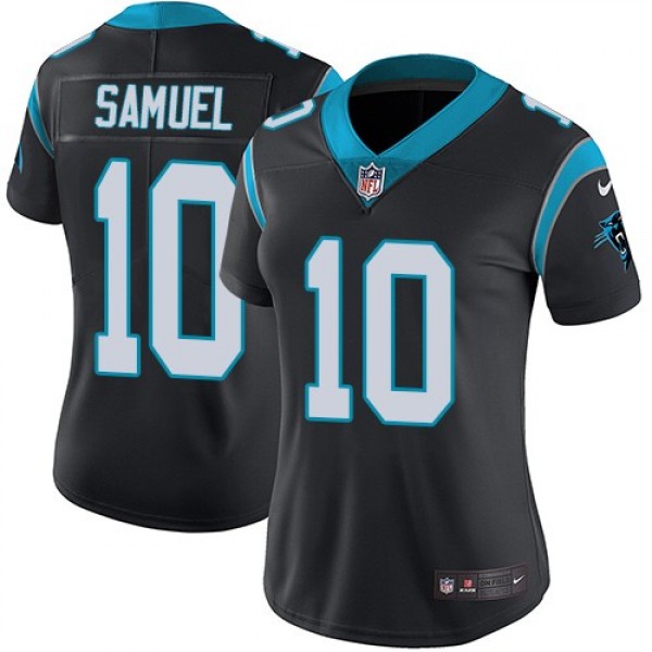 Women's Panthers #10 Curtis Samuel Black Team Color Stitched NFL Vapor Untouchable Limited Jersey