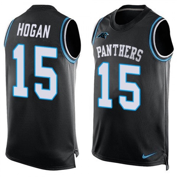 Nike Panthers #15 Chris Hogan Black Team Color Men's Stitched NFL Limited Tank Top Jersey