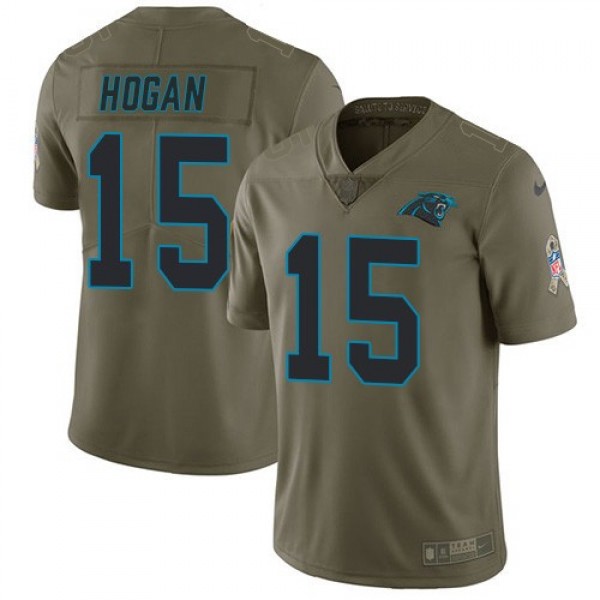 Nike Panthers #15 Chris Hogan Olive Men's Stitched NFL Limited 2017 Salute To Service Jersey