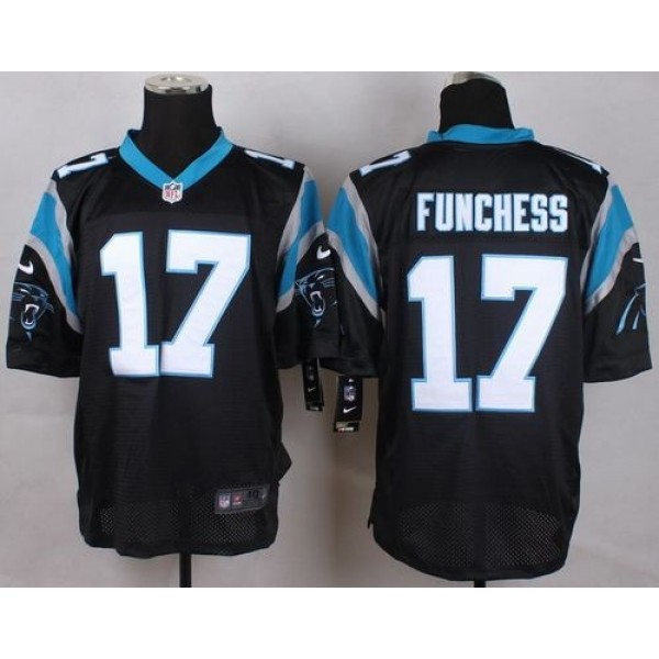 Nike Panthers #17 Devin Funchess Black Team Color Men's Stitched NFL Elite Jersey