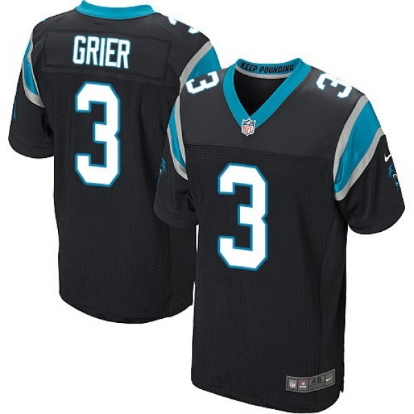 Nike Panthers #3 Will Grier Black Team Color Men's Stitched NFL Vapor Untouchable Elite Jersey