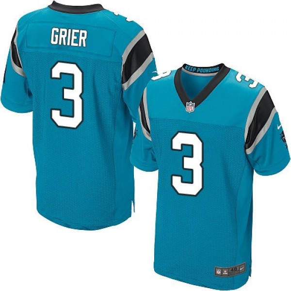 Nike Panthers #3 Will Grier Blue Alternate Men's Stitched NFL New Elite Jersey