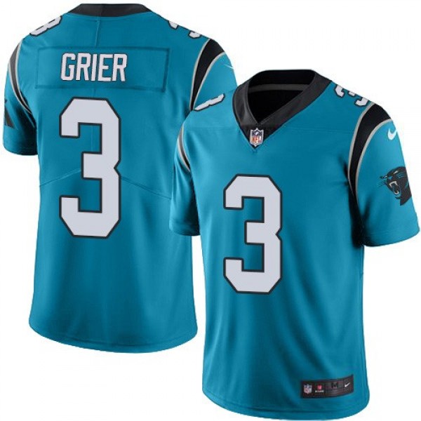 Nike Panthers #3 Will Grier Blue Alternate Men's Stitched NFL Vapor Untouchable Limited Jersey