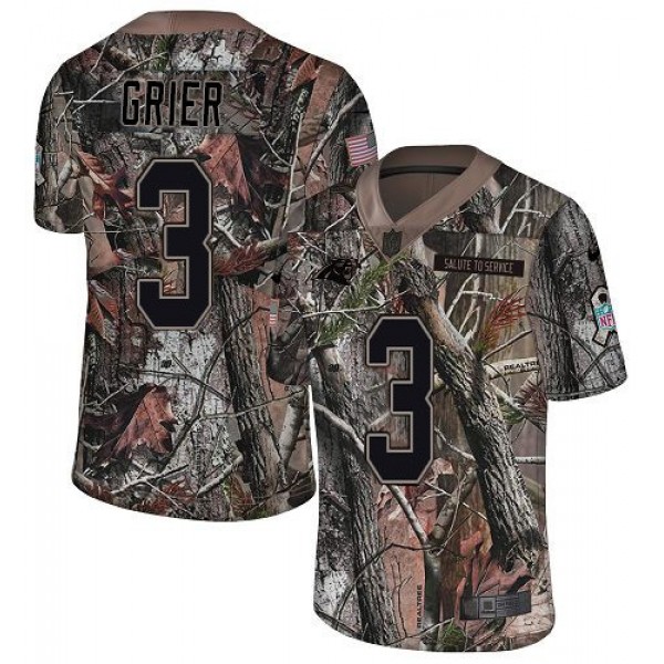 Nike Panthers #3 Will Grier Camo Men's Stitched NFL Limited Rush Realtree Jersey