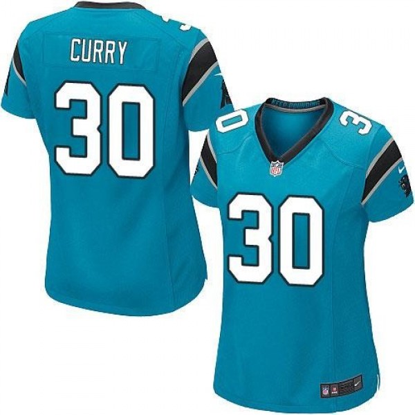 Women's Panthers #30 Stephen Curry Blue Alternate Stitched NFL Elite Jersey