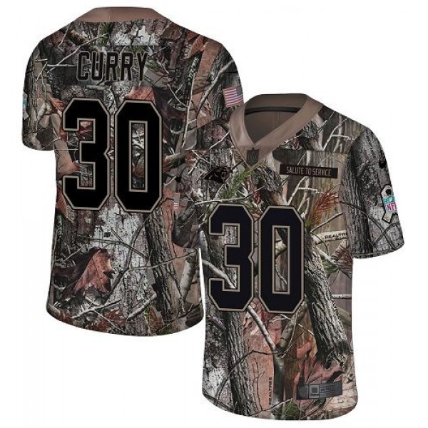 Nike Panthers #30 Stephen Curry Camo Men's Stitched NFL Limited Rush Realtree Jersey