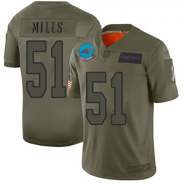 Nike Panthers #51 Sam Mills Camo Men's Stitched NFL Limited 2019 Salute To Service Jersey
