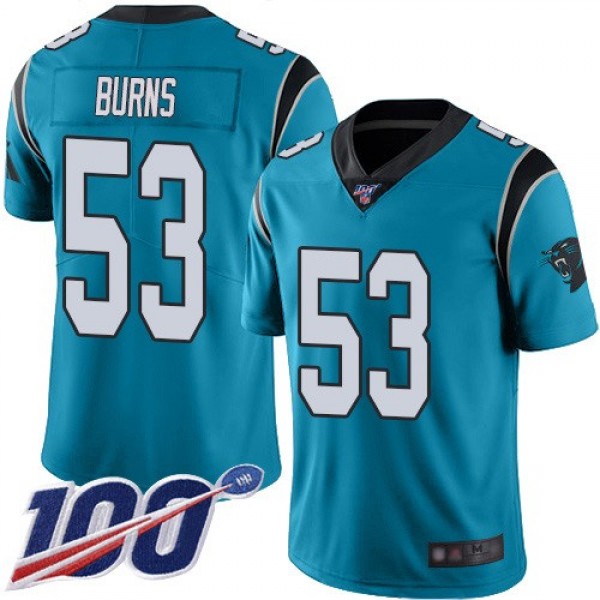 Nike Panthers #53 Brian Burns Blue Alternate Men's Stitched NFL 100th Season Vapor Limited Jersey