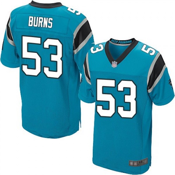 Nike Panthers #53 Brian Burns Blue Alternate Men's Stitched NFL Elite Jersey