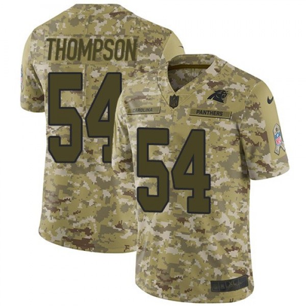 Nike Panthers #54 Shaq Thompson Camo Men's Stitched NFL Limited 2018 Salute To Service Jersey