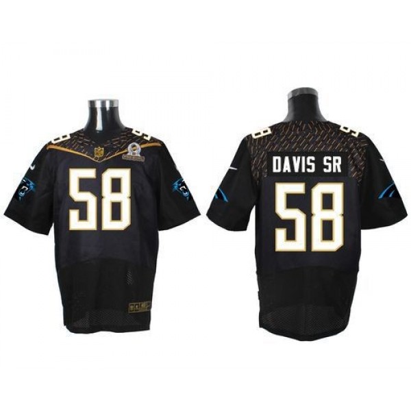 Nike Panthers #58 Thomas Davis Sr Black 2016 Pro Bowl Men's Stitched NFL Elite Jersey