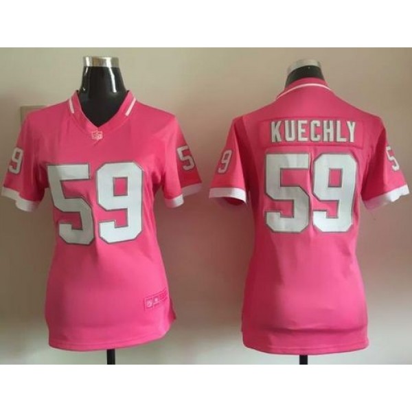 Women's Panthers #59 Luke Kuechly Pink Stitched NFL Elite Bubble Gum Jersey