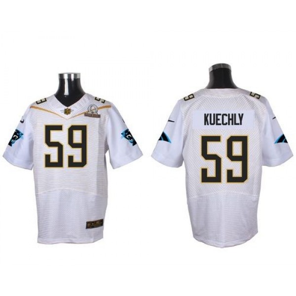 Nike Panthers #59 Luke Kuechly White 2016 Pro Bowl Men's Stitched NFL Elite Jersey