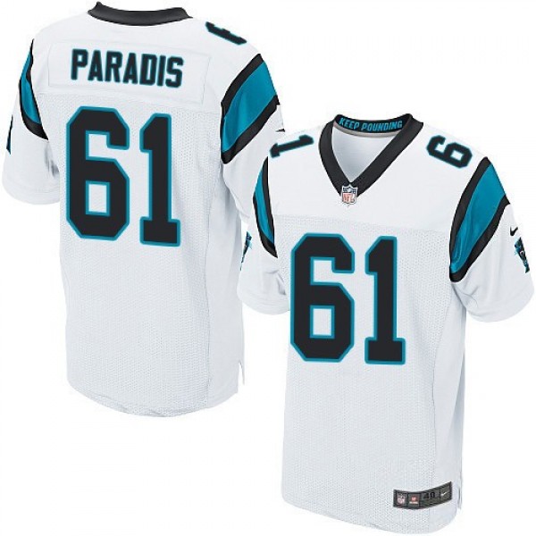Nike Panthers #61 Matt Paradis White Men's Stitched NFL Elite Jersey