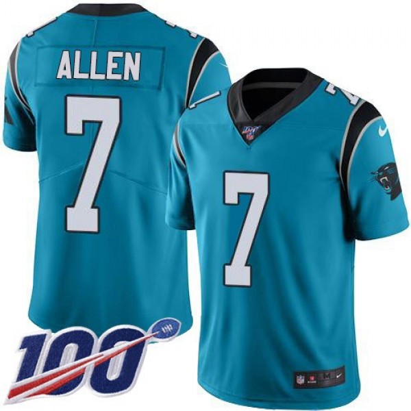 Nike Panthers #7 Kyle Allen Blue Alternate Men's Stitched NFL 100th Season Vapor Limited Jersey