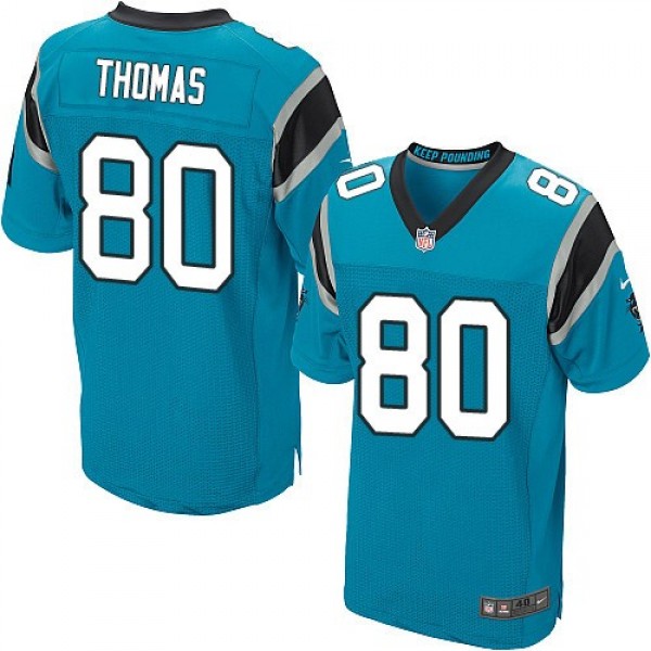 Nike Panthers #80 Ian Thomas Blue Alternate Men's Stitched NFL Elite Jersey