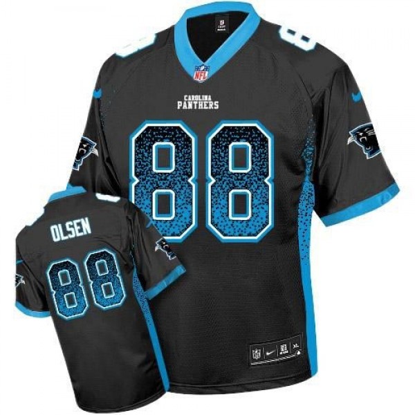 Nike Panthers #88 Greg Olsen Black Team Color Men's Stitched NFL Elite Drift Fashion Jersey
