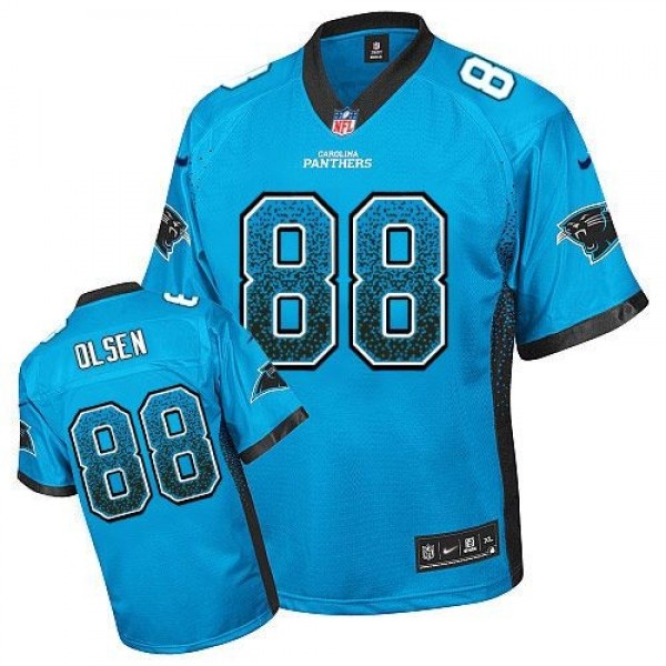 Nike Panthers #88 Greg Olsen Blue Alternate Men's Stitched NFL Elite Drift Fashion Jersey