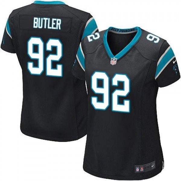 Women's Panthers #92 Vernon Butler Black Team Color Stitched NFL Elite Jersey