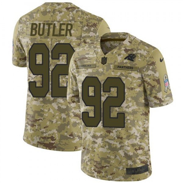 Nike Panthers #92 Vernon Butler Camo Men's Stitched NFL Limited 2018 Salute To Service Jersey