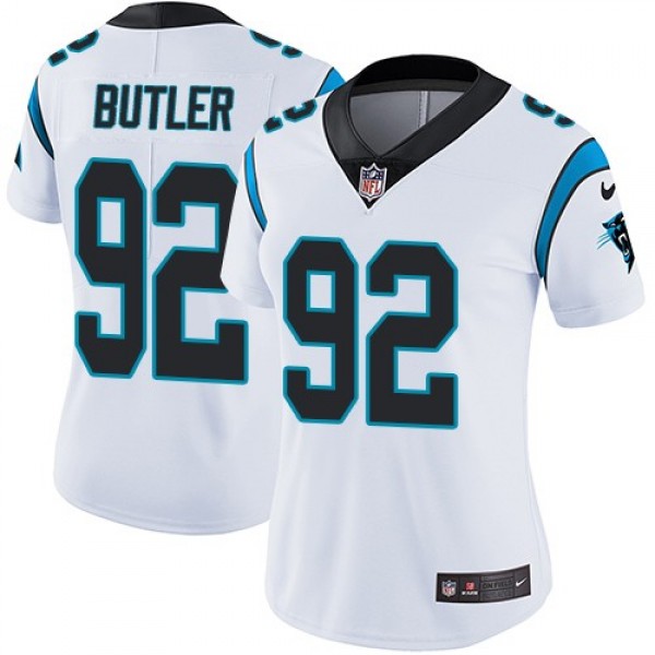 Women's Panthers #92 Vernon Butler White Stitched NFL Vapor Untouchable Limited Jersey