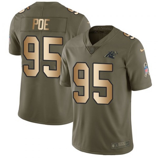 Nike Panthers #95 Dontari Poe Olive/Gold Men's Stitched NFL Limited 2017 Salute To Service Jersey