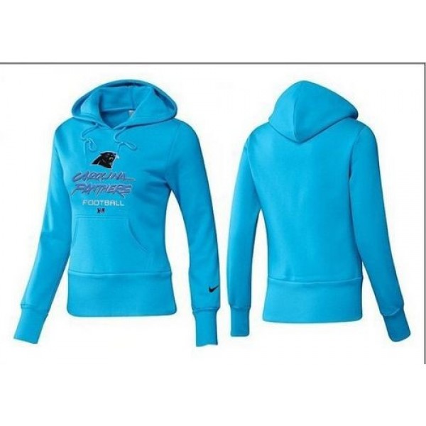 Women's Carolina Panthers Authentic Logo Pullover Hoodie Blue Jersey