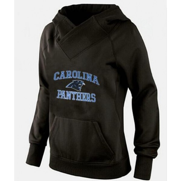 Women's Carolina Panthers Heart Soul Pullover Hoodie Black Jersey