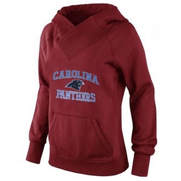 Women's Carolina Panthers Heart Soul Pullover Hoodie Red Jersey