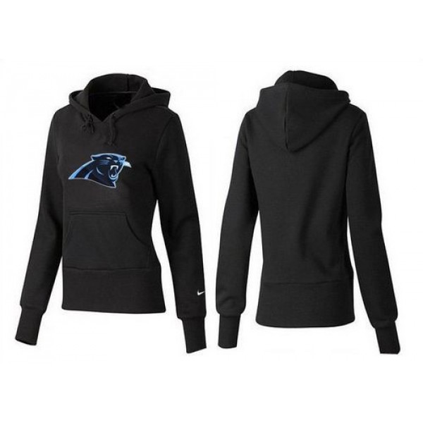 Women's Carolina Panthers Logo Pullover Hoodie Black Jersey