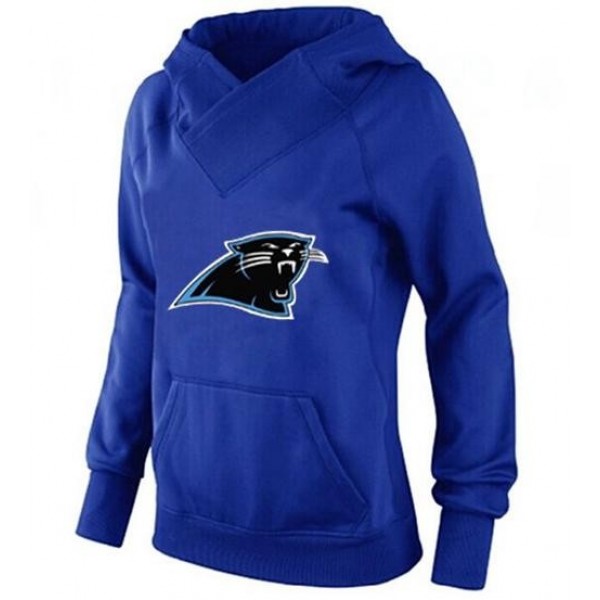 Women's Carolina Panthers Logo Pullover Hoodie Blue-1 Jersey