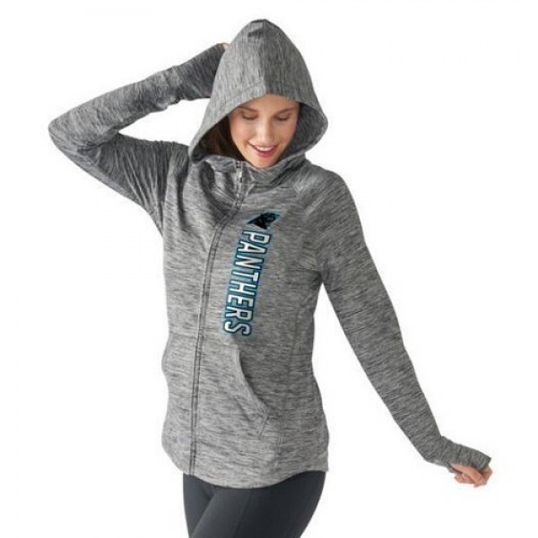 Women's NFL Carolina Panthers G-III 4Her by Carl Banks Recovery Full-Zip Hoodie Heathered Gray Jersey