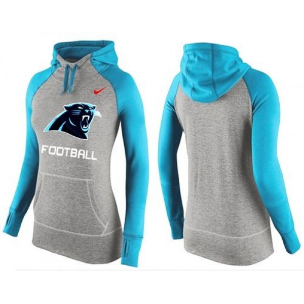 Women's Carolina Panthers Hoodie Grey Light Blue-1 Jersey