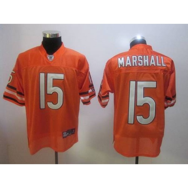 Bears #15 Brandon Marshall Orange Stitched NFL Jersey