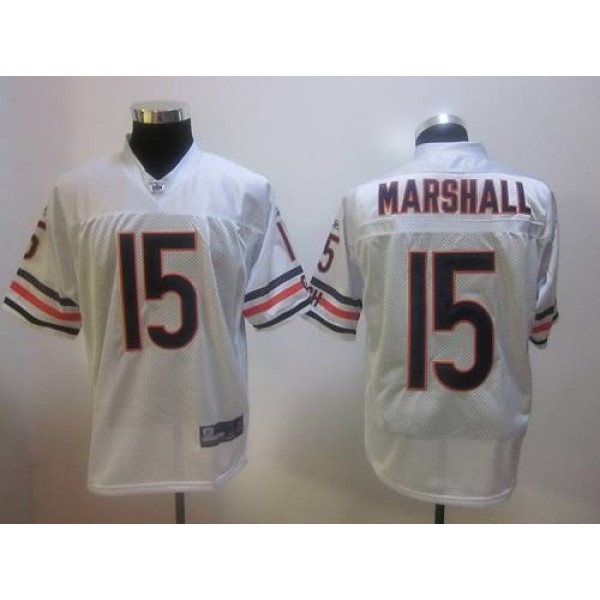 Bears #15 Brandon Marshall White Stitched NFL Jersey