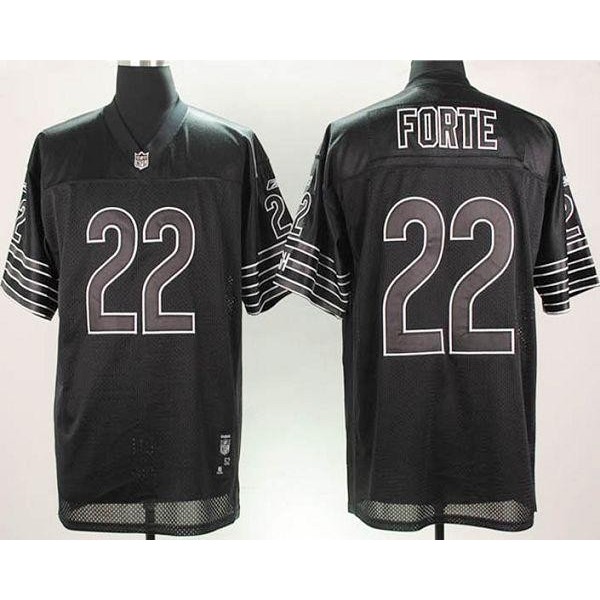 Bears #22 Matt Forte Black Shadow Stitched NFL Jersey