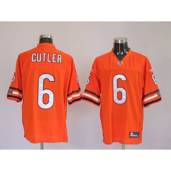 Bears #6 Jay Cutler Orange Stitched NFL Jersey