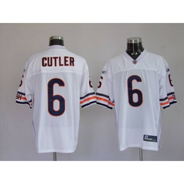 Bears #6 Jay Cutler White Stitched NFL Jersey