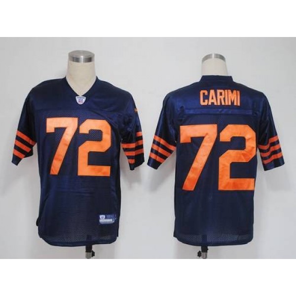 Bears #72 Gabe Carimi Blue/Orange 1940s Throwback Stitched NFL Jersey