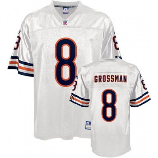 Bears #8 Rex Grossman White Stitched NFL Jersey